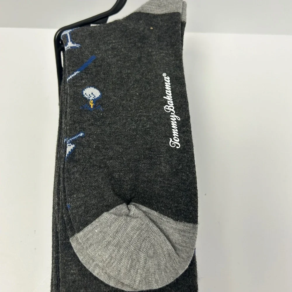 Tommy Bahama Mens 6 Pairs Casual Crew Socks One Size Lobster Palm Tree Navy Gray